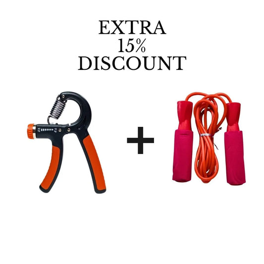 Fitness Bundle: Hand Gripper + Jump Rope | 15% Extra Discount