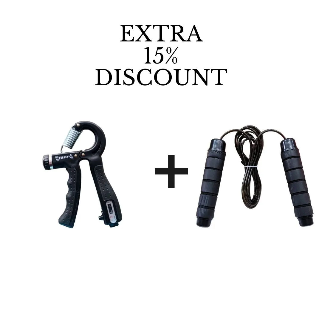Ultimate Fitness Bundle: Hand Gripper with counter + Jump Rope | 15% Extra Discount